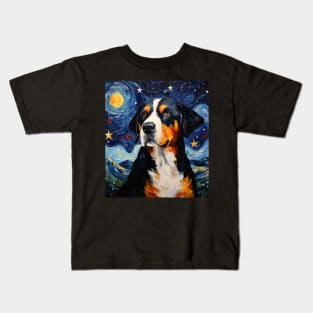 Greater Swiss Mountain Dog Painting Kids T-Shirt